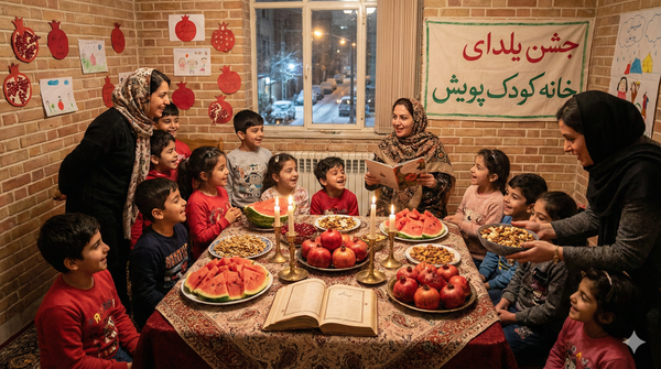 شادی شب یلدا برای کودکان کار